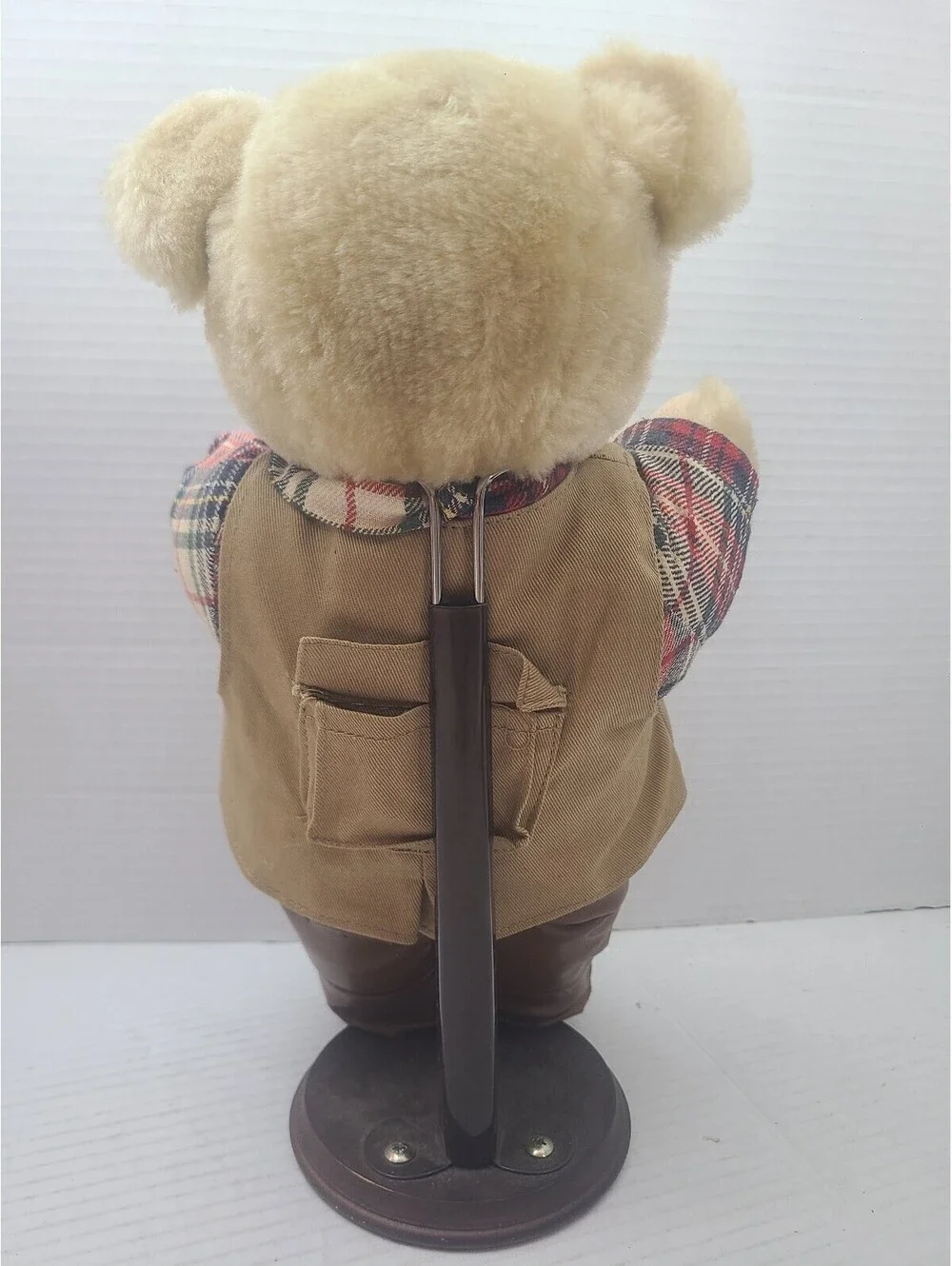 Tender Heart Treasures Plush Fisherman Teddy Bear Vintage 1992 w/ Stand